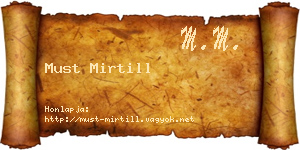 Must Mirtill névjegykártya